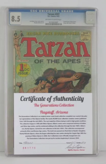 Tarzan #207 (#1) (Joe Kubert/Murphy Anderson) DC Comics CGC 8.5 {Generations}