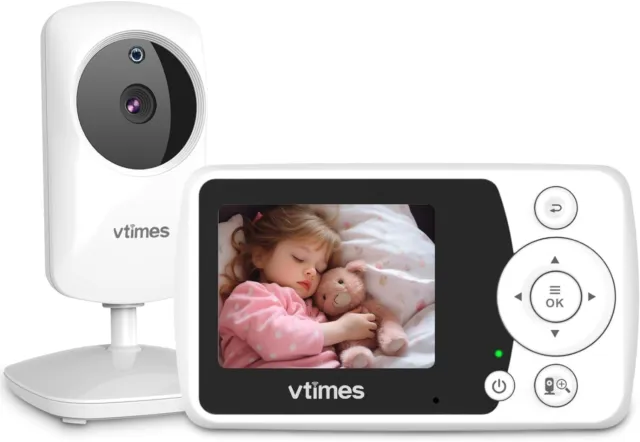 VTimes Baby Monitor with Camera and Audio, Video Baby Monitor No WiFi Night