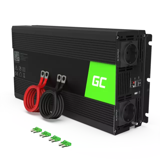 GC® Convertidor 1500W 3000W 24V 220V Inversor Potencia Coche Transformador USB