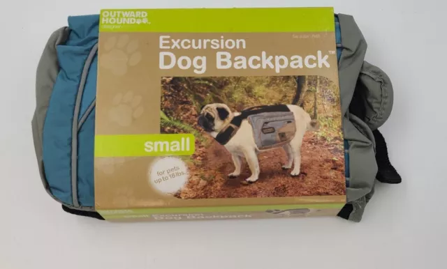 Outward Hound Excursion Dog Backpack Small Blue Storage Working NEW