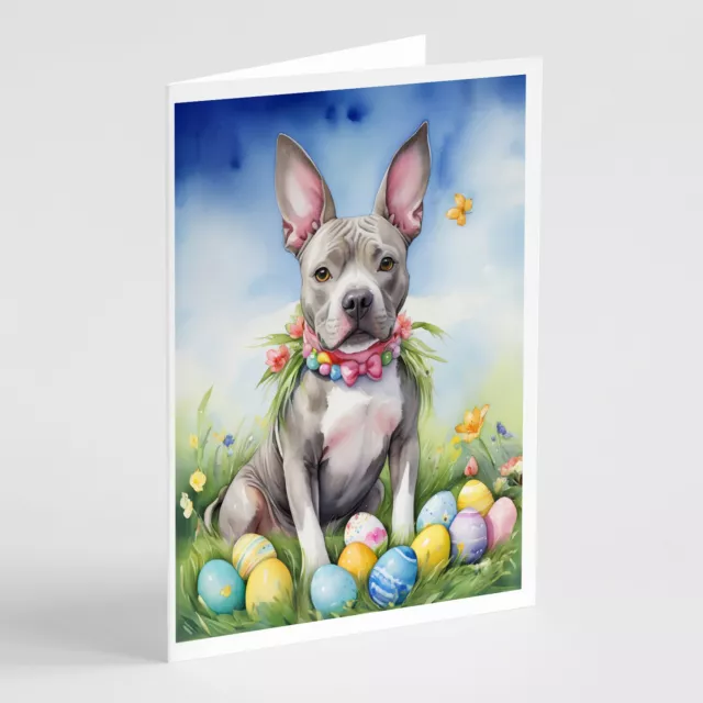 Pit Bull Terrier Easter Egg Hunt Greeting Cards Envelopes Pack 8 DAC5132GCA7P