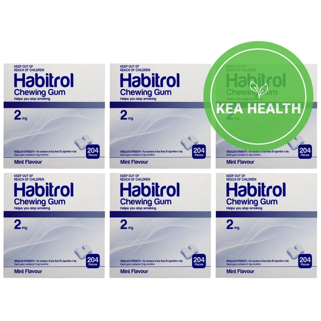 Habitrol Nicotine Gum 2mg MINT 1,224 piece 6 New BULK Box Size QUIT Smoking Now