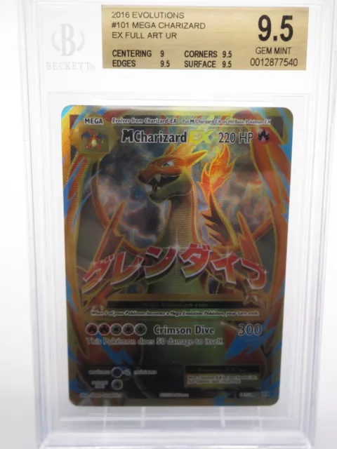 BGS 9.5 GEM MINT Pokemon Mega Charizard Ex Evolutions Full Art #101 2016