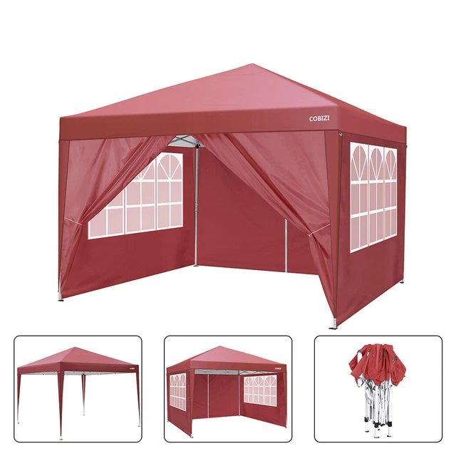Pavillon 3x3m Wasserdicht Partyzelt Gartenzelt UV Faltpavillon Popup faltbar NEU 10