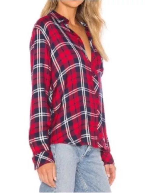 RAILS HUNTER BUTTON DOWN IN CARMINE/NAVY/BLACK Plaid Flannel Size Small Red 2