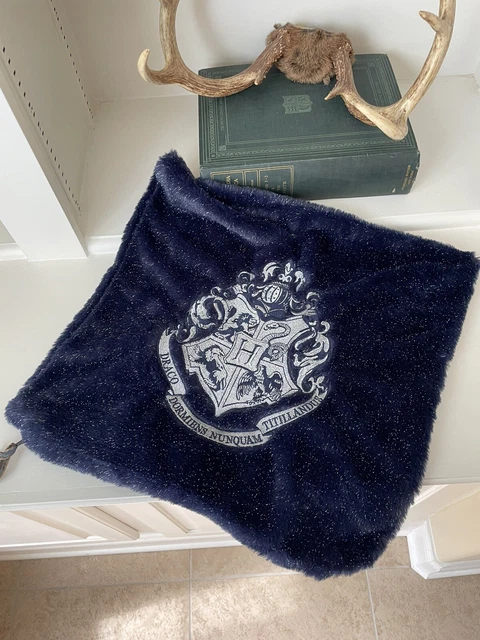 Pottery Barn Harry Potter Recycled Sparkle Fur Pillow Cover Blue NWOT