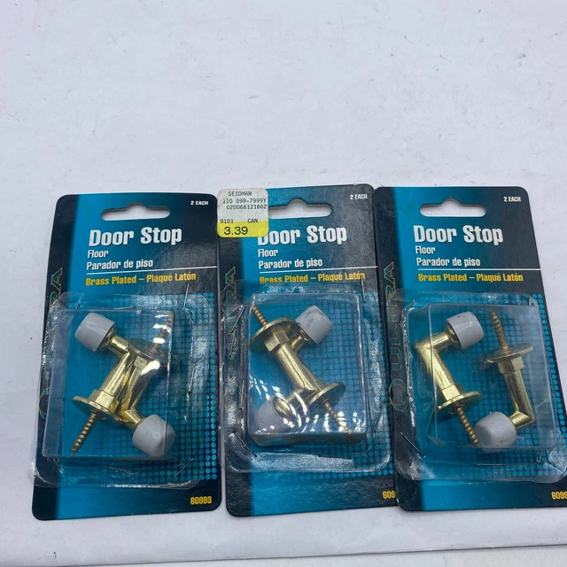 ULTRA Hardware Floor Mount Door Stop - Brass PLATED 6 PACK