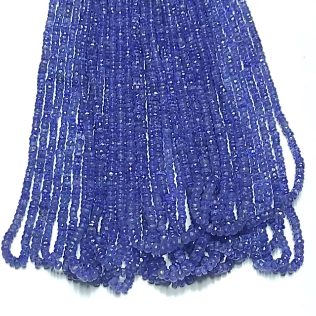 Tanzanite Perles Gemmes Naturelles Rondelle à Facettes 8 " 3-4mm Strand Z-1670/2 2