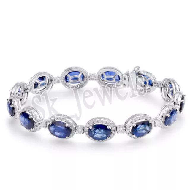 Bracelet de mariage en diamant rond naturel de 5,53 cts, or blanc 14...