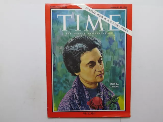 TIME Magazine Indira Gandhi January 28 1966 X4