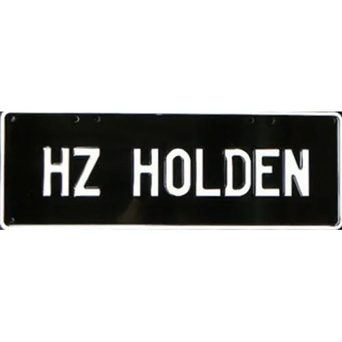 Novelty Number Plate - Hz Holden - White On Black AUS Licence Plate Sign Wall Ar