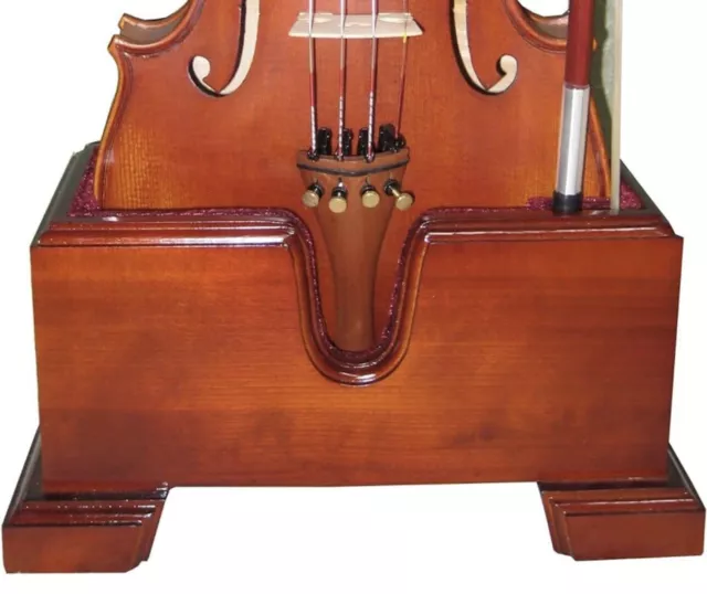 Violin and Bow Wooden Holder (Stand), Plush Velvet, Safe and Stronghold