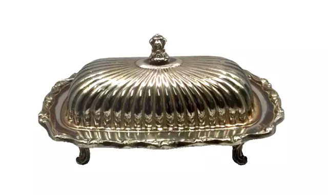 Silver Plated Butter Dish with glass insert #3112