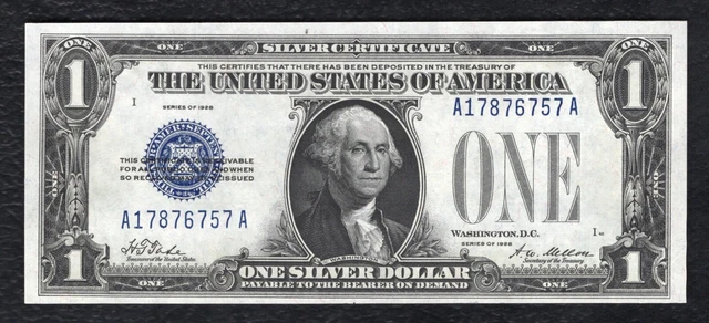 Fr. 1600 1928 $1 One Dollar “Funnyback” Silver Certificate Note Uncirculated
