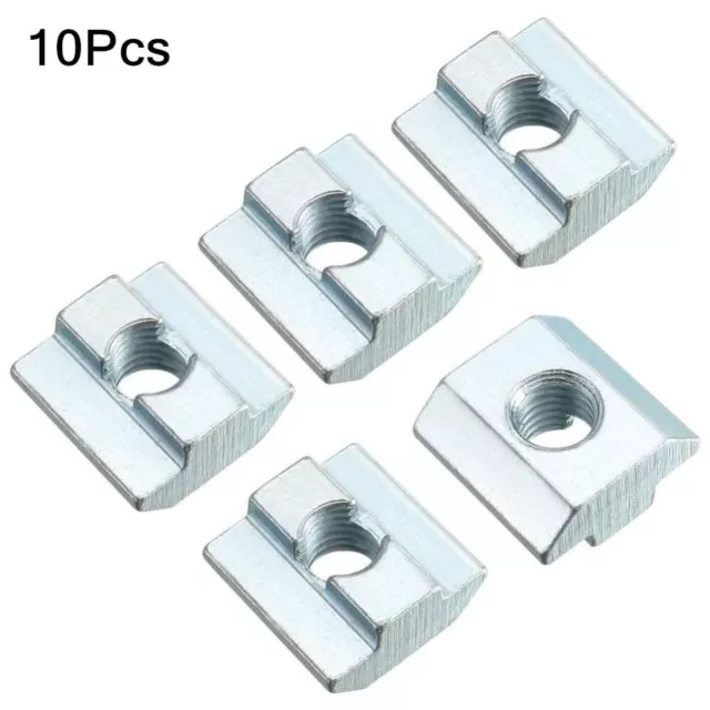 10Pcs Zinc Plated Sliding T Nuts Carbon Steel Slide in Nuts Hammer Head T Nuts