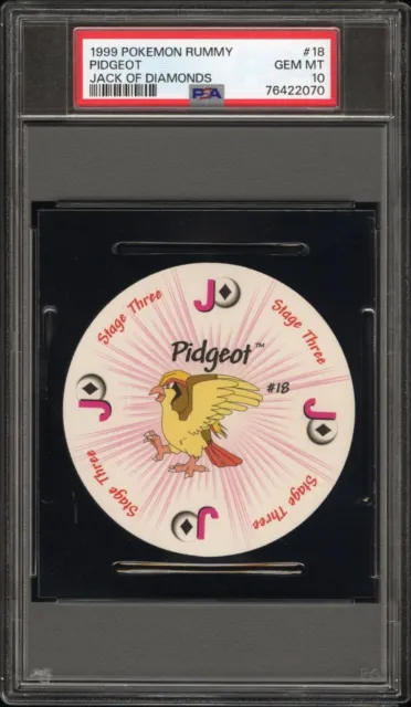1999 POKEMON RUMMY 18 PIDGEOT JACK OF DIAMOND Playing Card Poker Nintendo PSA 10