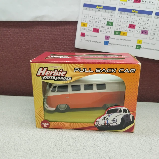 HERBIE FULLY LOADED Pull Back Car NIB VW Volkswagen Van Bus Walt Disney