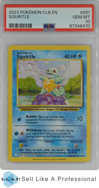 2023 POKEMON CLBTCGC BLASTOISE & SUICUNE ex DECK 001 SQUIRTLE PSA 10