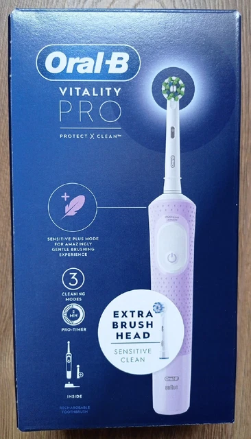 Oral-B Vitality Pro Spazzolino elettrico ricaricabile con 2 testine, lilla