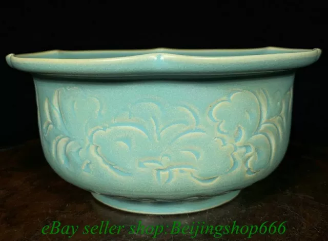 7.4" Old Chinese Song Dynasty Ru Kiln Porcelain Flower writing-brush washer