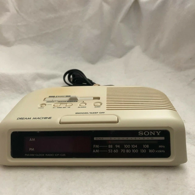 VINTAGE SONY DREAM Machine White AM/FM Digital Alarm Clock Radio £18.