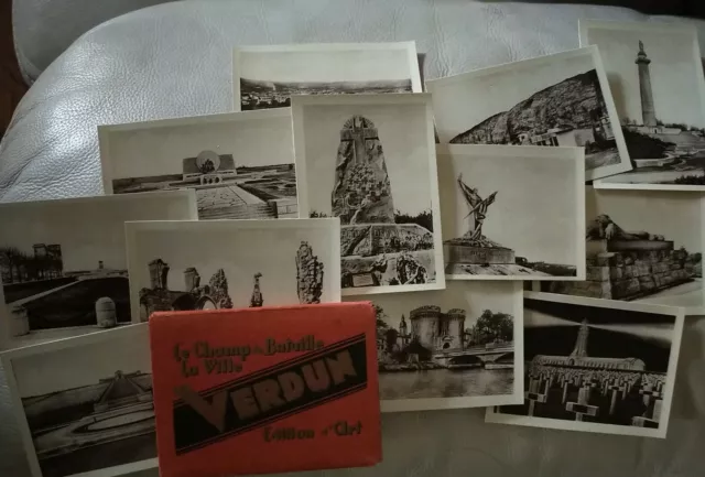 Carnet 12 PETITES CARTES 6.5x9cms Verdun Champ de Bataille/Ville/ Edition d'Art
