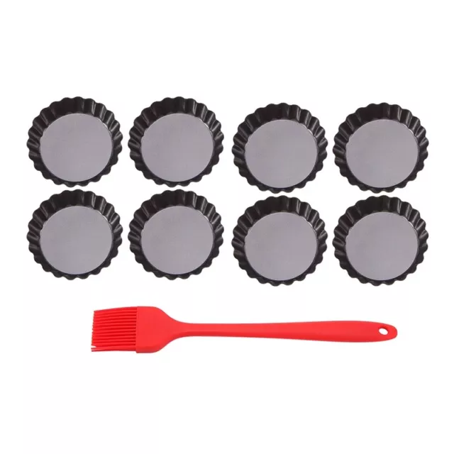 8 Pack  Tart Pans 3 Inch with Removable Bottom Round Nonstick Quiche Pan6720