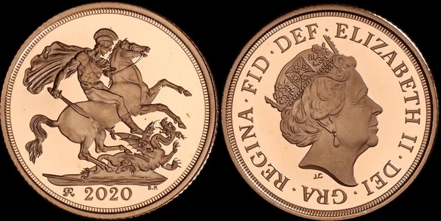 GREAT BRITAIN 2020 QEII Gold Sovereign 5th portrait. S-SC9H. Scarce.