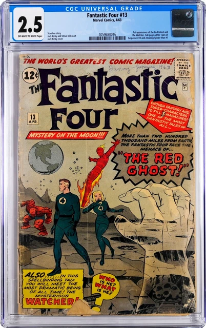 Fantastic Four #13 1963 CGC 2.5 (OW-W) 1st app. of the Watcher and Red Ghost!