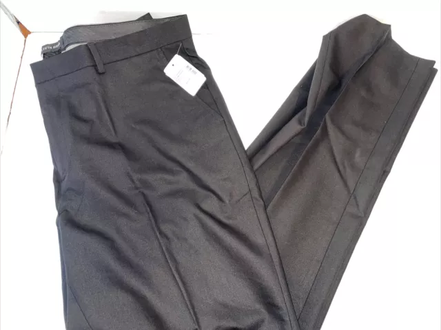 Saks Fifth Avenue Mens Dress Pants Black 38x32 SOFMF8P006 Pockets