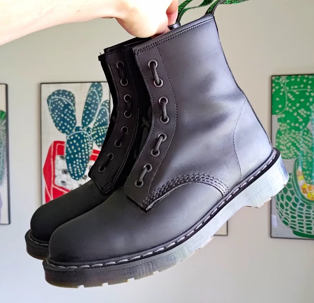 SOLOVAIR 8-EYE DERBY Boots Greasy Black Men's UK 8/US 9 £135.06 ...