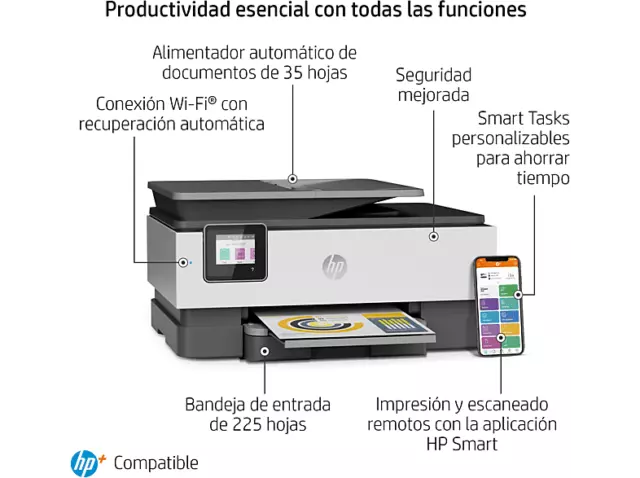 Impresora multifunción - HP OfficeJet Pro 8022e, WiFi, USB, Fax, color, 2