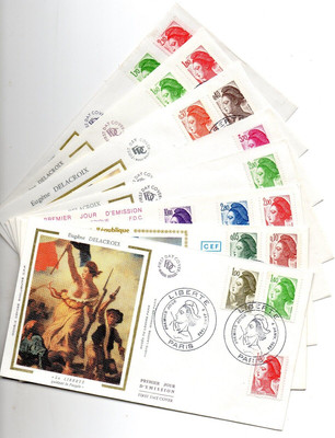 Lot De  8 Enveloppes Premier Jour Marianne De La Liberte