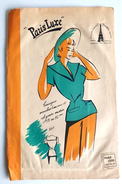 Patron De Couture Vintage Paris Luxe – Robe Blouse Taille 44 – Années 60/70 – Neuf Scellé