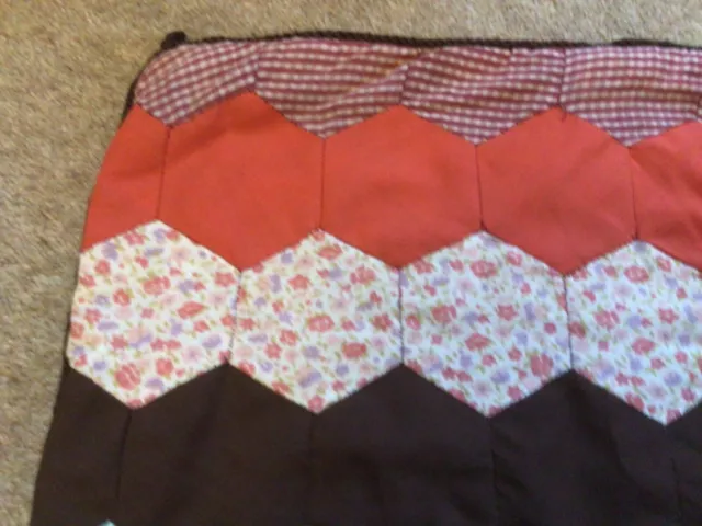 Vintage Granny Patchwork Hexagonal Zipped Cushion Cover. Camper Van 2