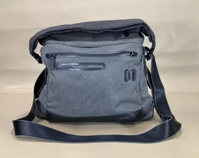 Preowned Tumi Gray Tahoe Marino Roll Top Messenger Travel Luggage Bag #79812GRY