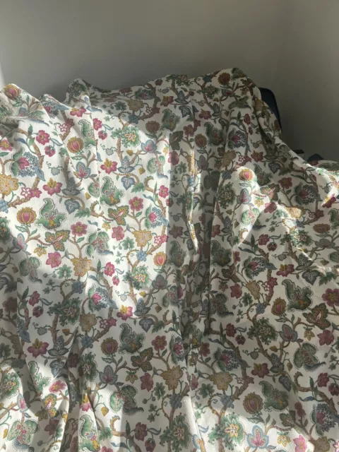 Par de cortinas de cachemira florales tejidas de mediados de siglo de 1950 de mediados de siglo