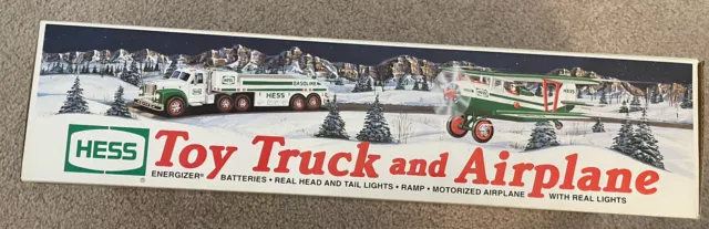 Used Hess White 20020 18 Wheeler Truck and Motorized Airplane Collectible Toy