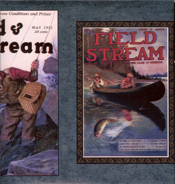 VINTAGE FIELD AND STREAM MAGAZINE COVERS WALLPAPER BORDER 2 pack =30ft