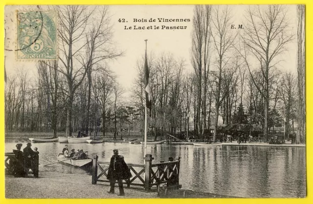 cpa 75 - PARIS (12th) WOOD de VINENNES le LAC le PASSER boat Garde Country