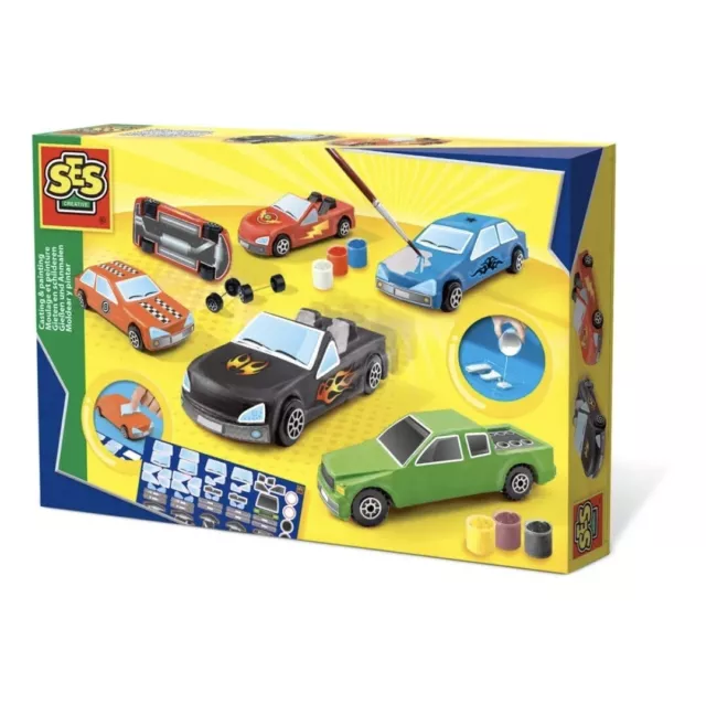 ses creative cars casting & painting kit unisex ages 6 to 12 years made holland