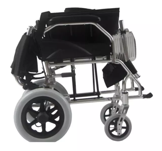 Ultra Lightweight Folding ALUMINIUM Travel Wheelchair, Portable Transit Chair