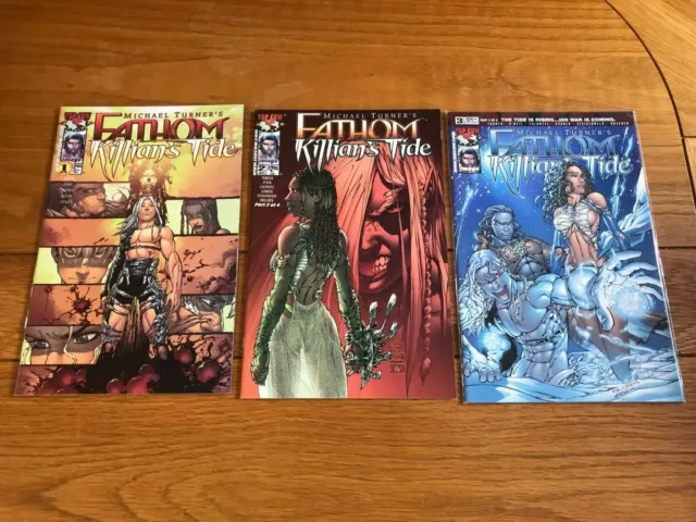 Fathom Killians Tide 1, 2 & 3. All Nm Cond. 2001 Series. Image. Michael Turner