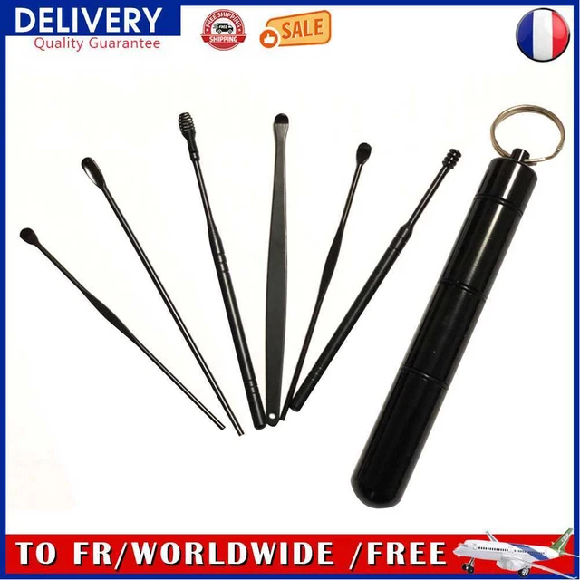 6pcs Ear Picker Stainless Steel Spiral Earpick Wax Remover Ear Cleaner (E)
