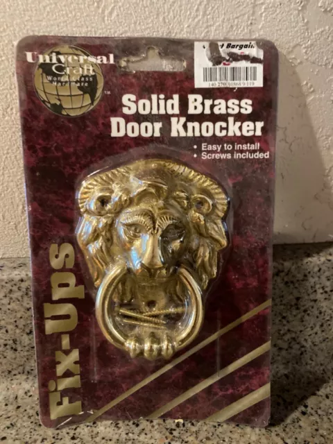 Vintage Solid Brass Universal Craft Lion Head Door Knockers 4" Polished New