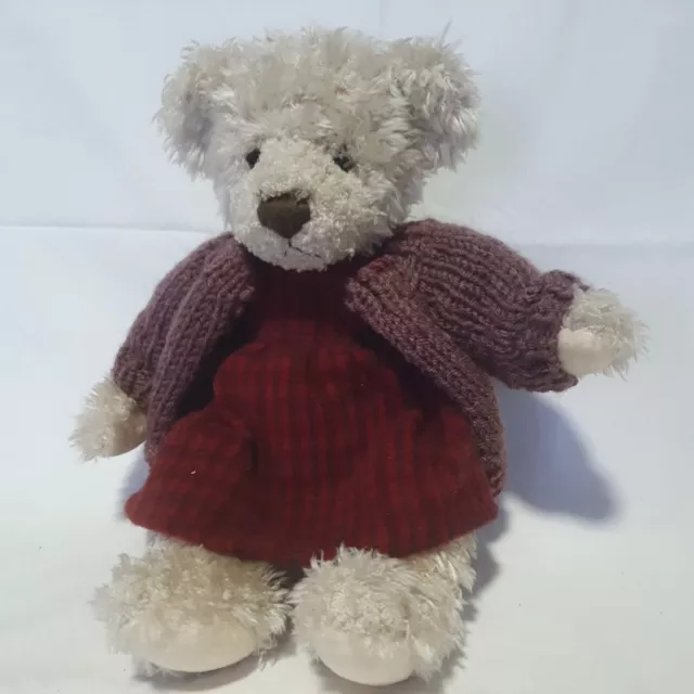 Russ Berrie Teddybär Salon Erfolg Mädchen Stofftier Vintage Plüschtier 12 Zoll Kleid Cardi