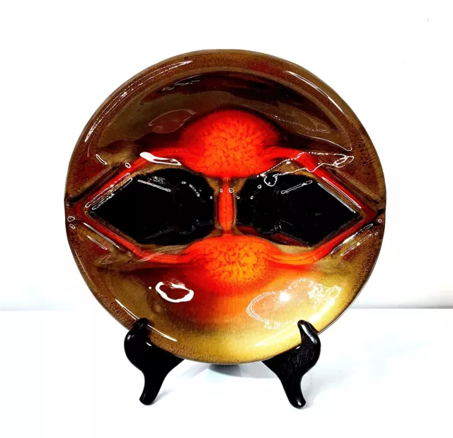 60's Maurice Chalvignac Canadian Art Pottery Trinket Dish Lava Glaze MCM 9"