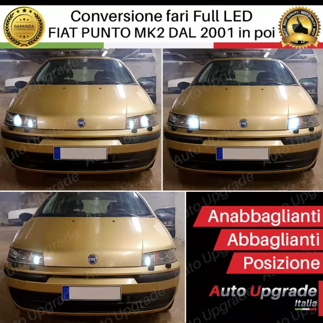 Conversione Fari Full Led Per Fiat Punto Mk2 188 Dal 2001 + 6000K Bianco Canbus