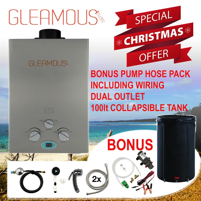 DELUXE INSTANT LPG Portable Gas Hot Water Camp Shower Heater 4WD Caravan  Horse $319.99 - PicClick AU