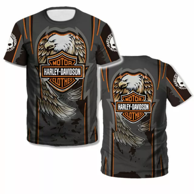 Motor Motorcycle Harley Davidson Motif Men T-Shirt Streetwear Shirt Polyester